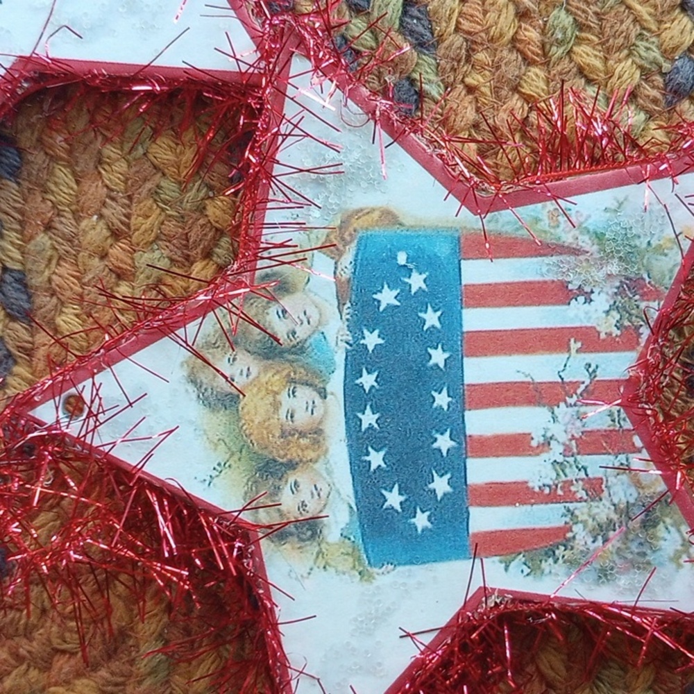 Bethany Lowe Patriotic Stars on Red Tinsel - Picture 4 of 9